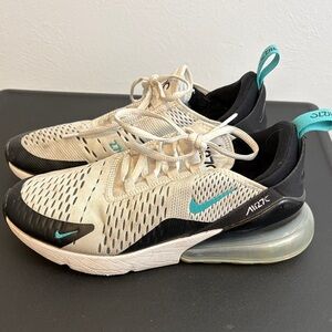 Nike Air Max 270 Cream and Teal Sneakers